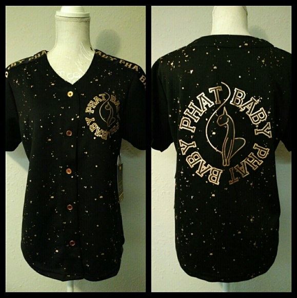 Baby Phat Tops - LAST ONE! Sz L Rose Gold Foil Logo Tagless Jersey